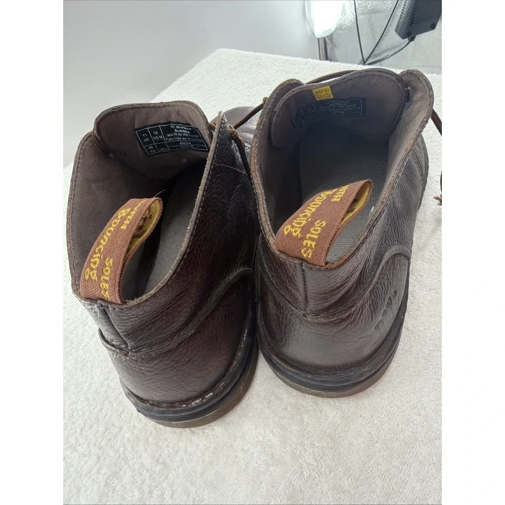 Dr Martens Sussex Black Pebbled Leather Slip Resistant Chukka Boots Sz 12 /EU 46